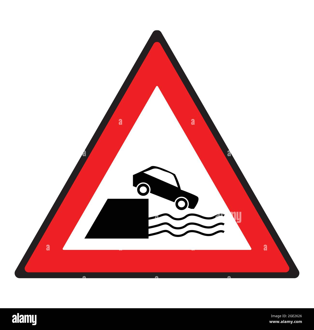 River bank road sign. Safety symbol. Stock Vector