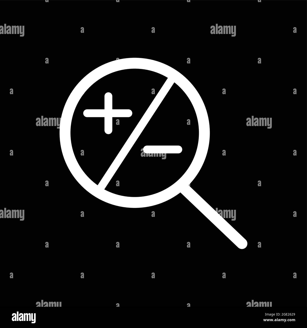 Zoom In and Zoom Out Icons. Simple zoom in, zoom out, magnifier glass icons vector isolated. Stock Vector