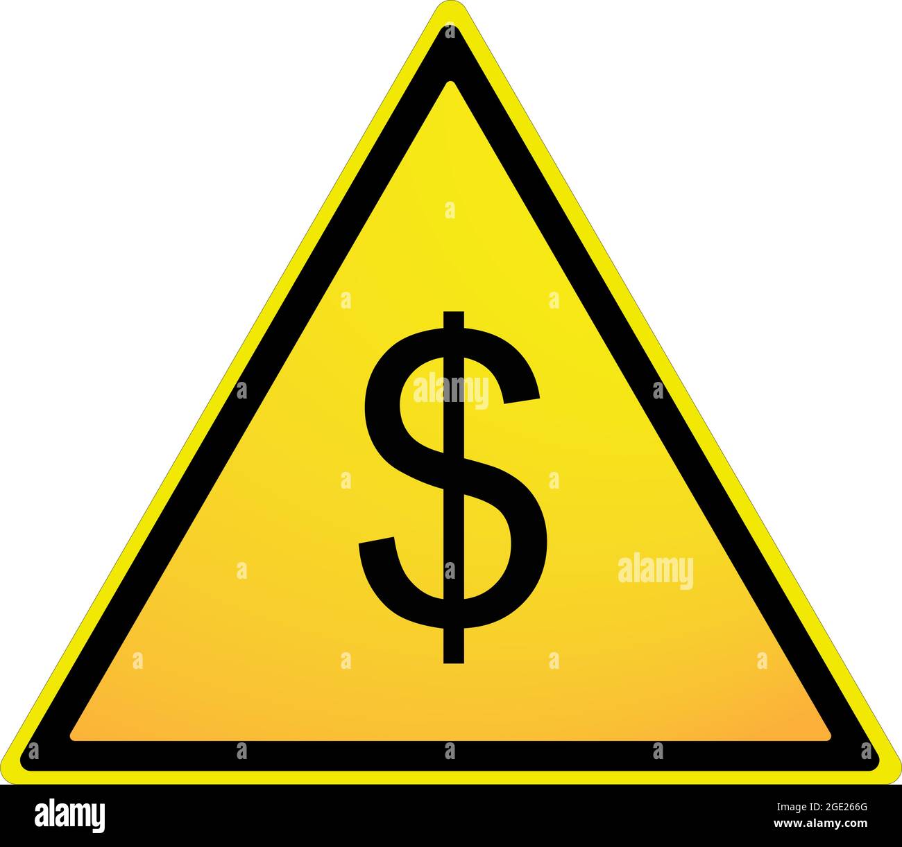 Dollar icon on the yellow colored background. Dollar indication. Stock Vector