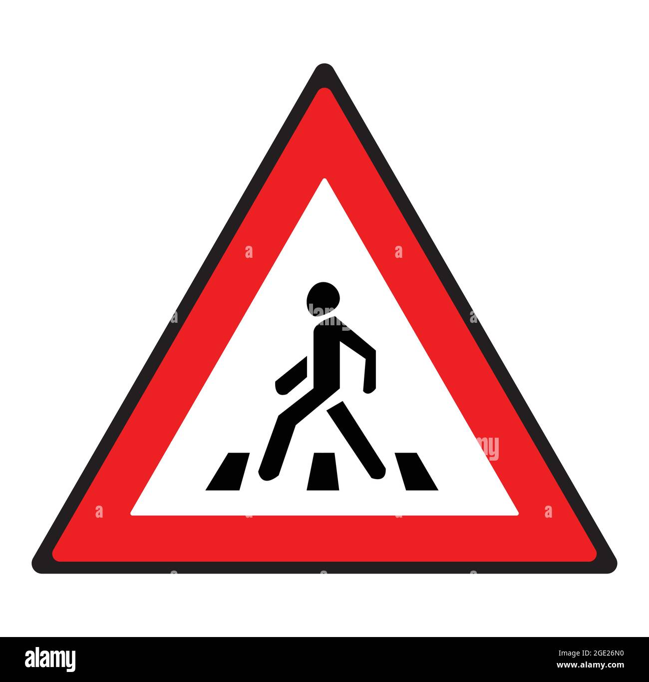 Pedestrian crossing road sign. Safety symbol. Stock Vector