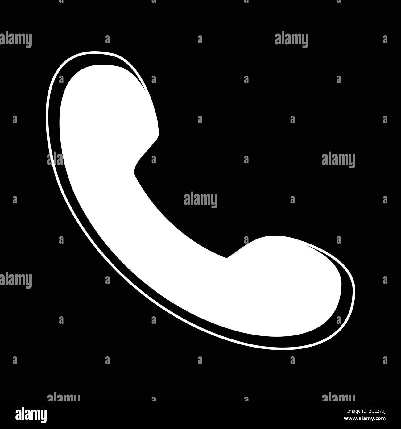 Call icon in trendy flat style isolated on black background. Call icon page symbol for your web site design Call icon logo vector. Stock Vector
