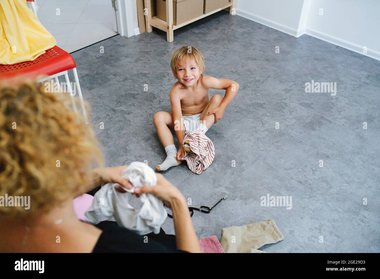 Kids changing clothes 