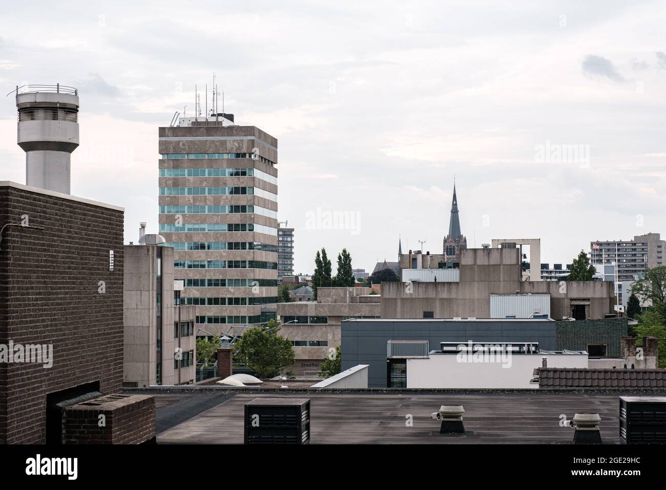 Panoramic view of Eindhoven from rooftop Stock Photo