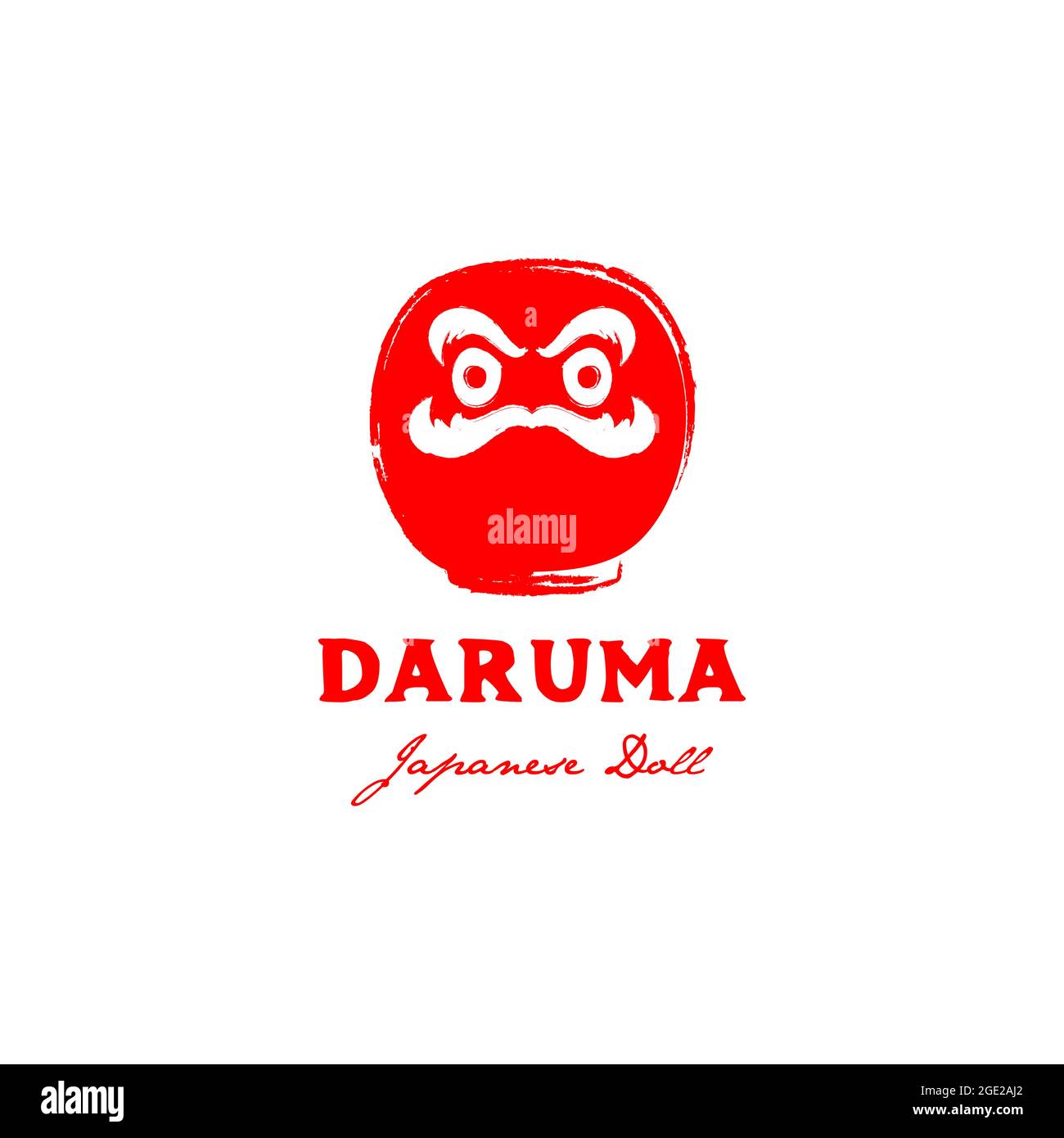Japanese Daruma Logo Design Vector illustration Stock Vector
