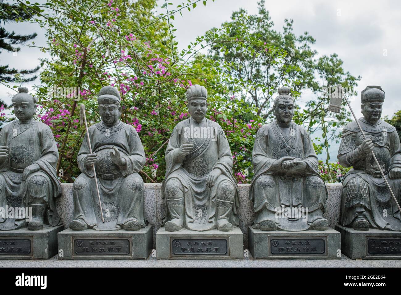 A group of statue of Chinese History Hero or God, in a old temple Stock