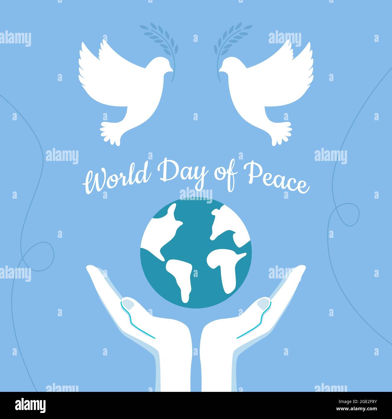 Hands support the planet earth, take care  Stock Vector