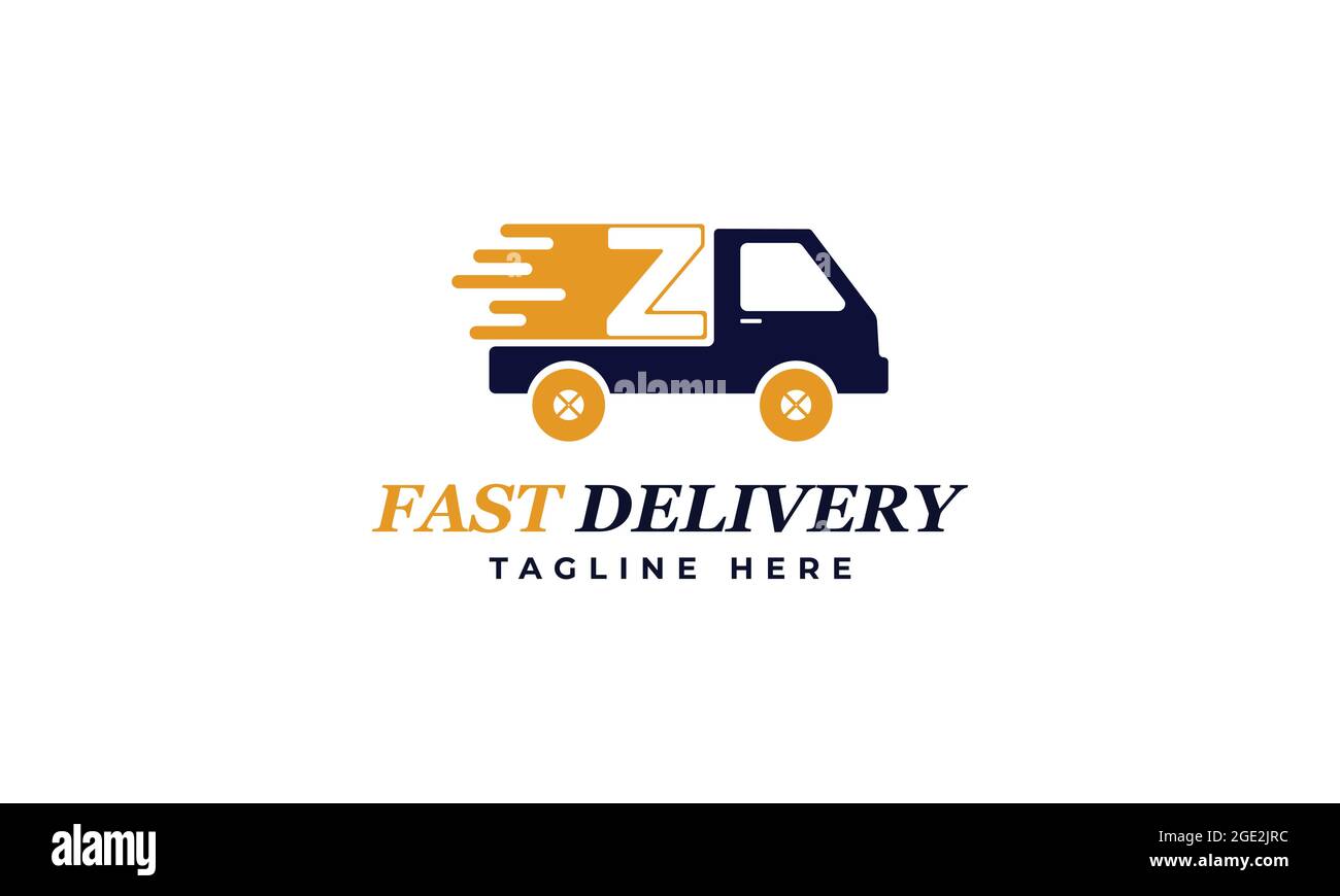 Letter Z Fast Delivery Service Logo Vector Design Template. Alphabet Z Courier Logo Icon Design. Delivery Express Logo Design Stock Vector