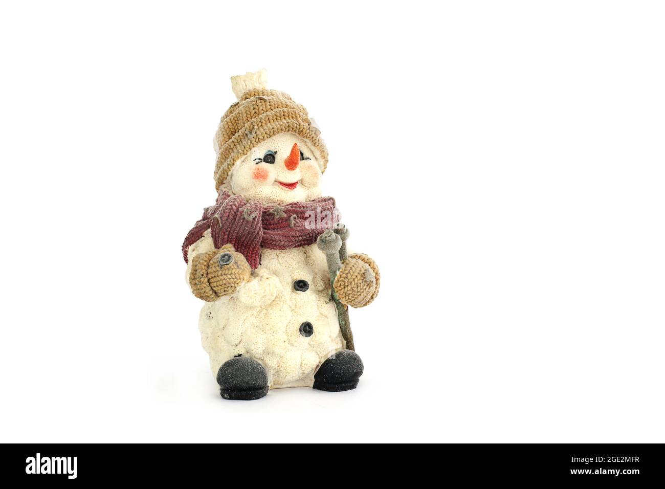 New Year snowman on a white background Stock Photo - Alamy