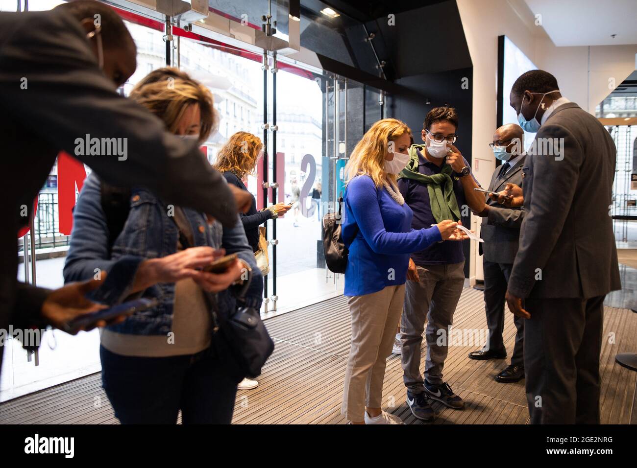 Security guards of the Galerie Lafayette at the Grands Magasins in ...