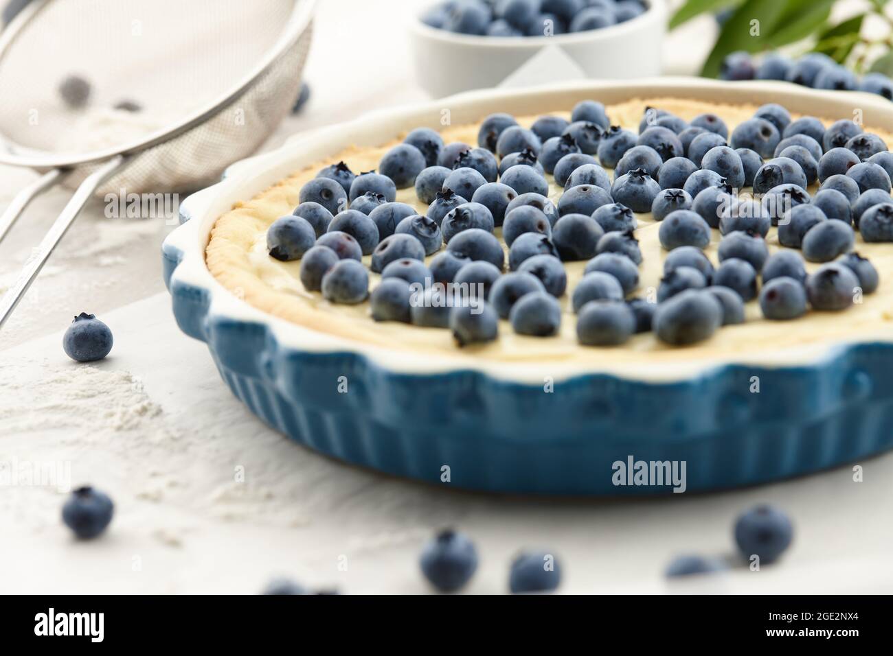 Blueberry pie or tart with fresh berries Stock Photo Alamy