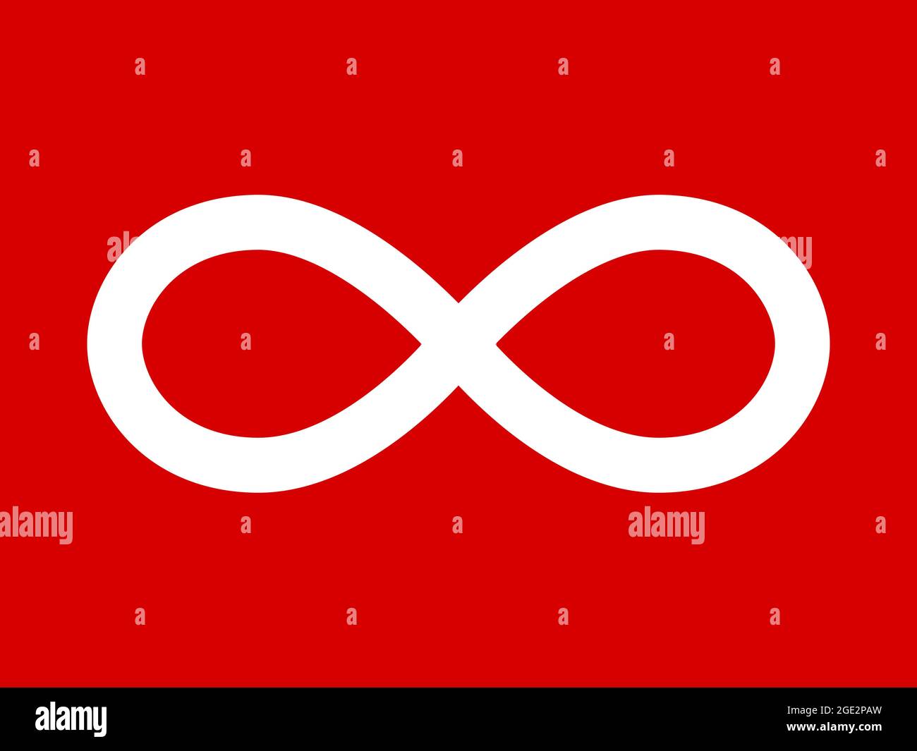 Metis red flag in real proportions and colors, vector image Stock Vector