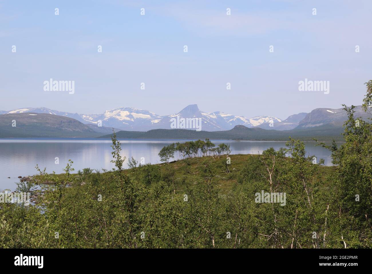 Lake landscape from Kilpisjärvi Stock Photo