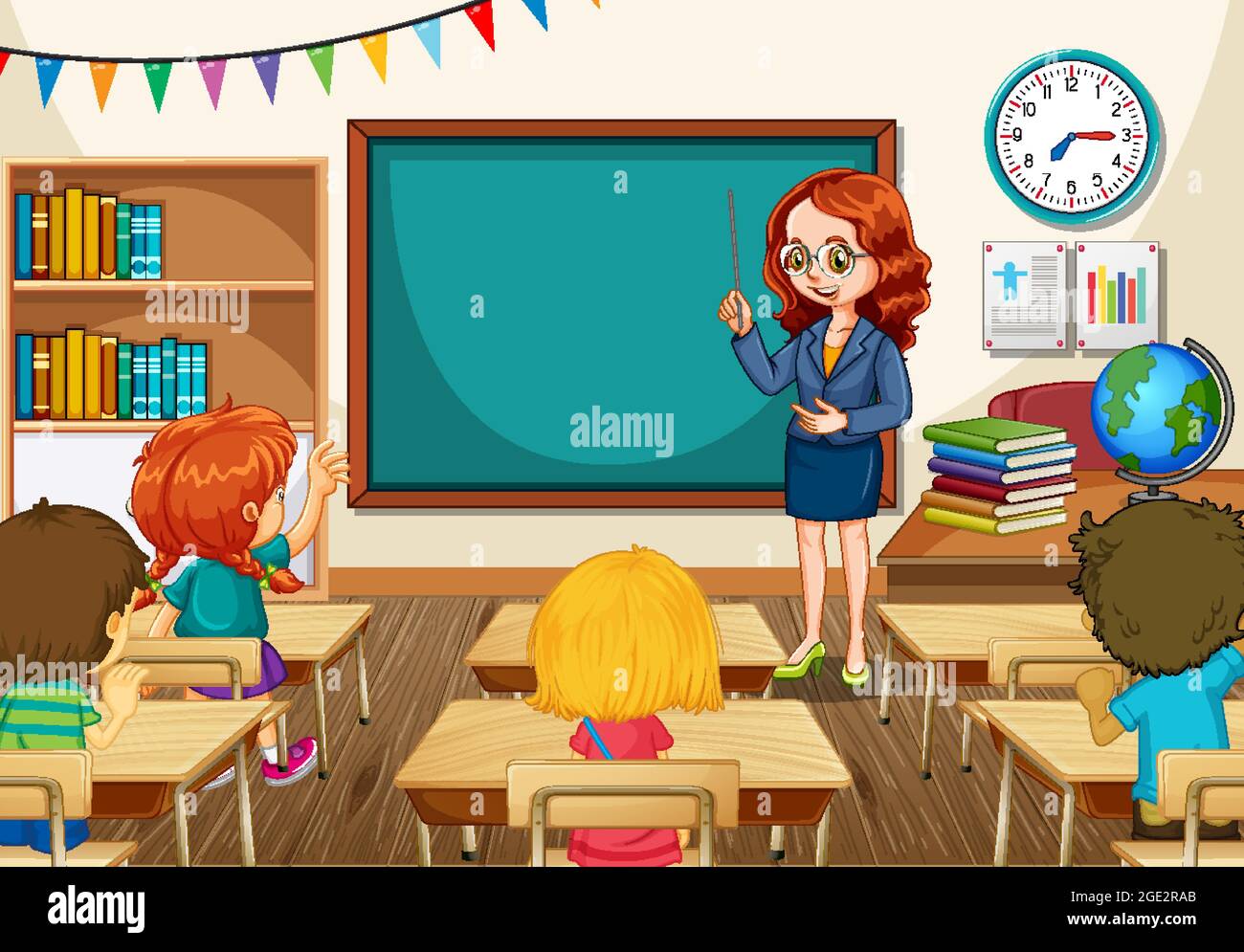 Teacher teaching students in the classroom scene illustration Stock Vector Image & Art - Alamy Teacher teaching students in the classroom scene illustration Stock Vector Image & Art - Alamy