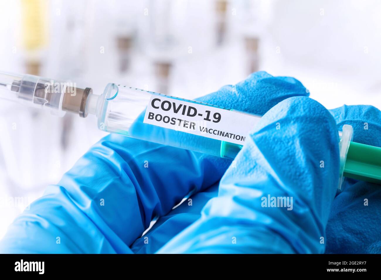 covid-19 coronavirus booster vaccination concept Stock Photo