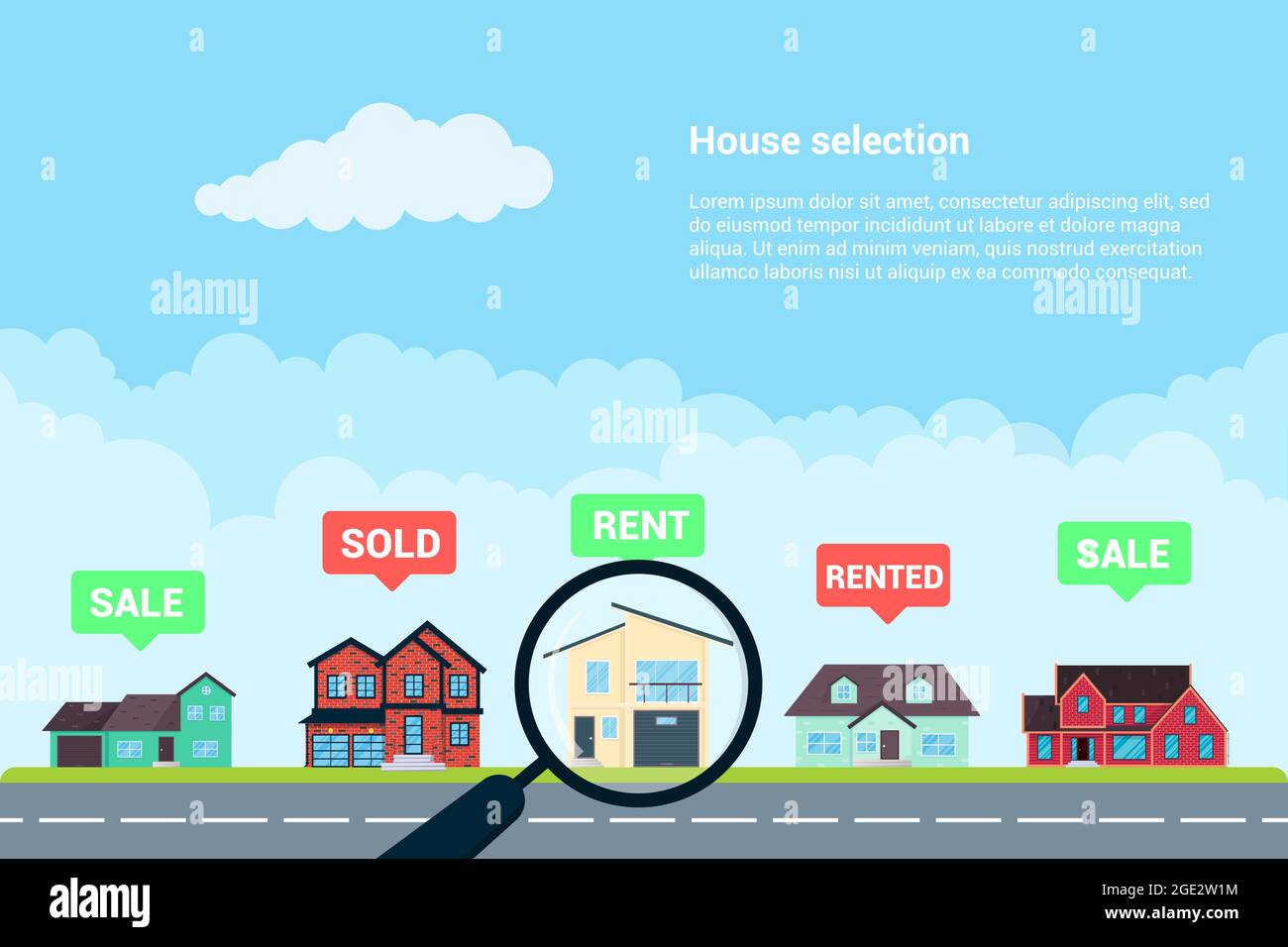Houses infographic flat style design vector illustration. Stock Vector