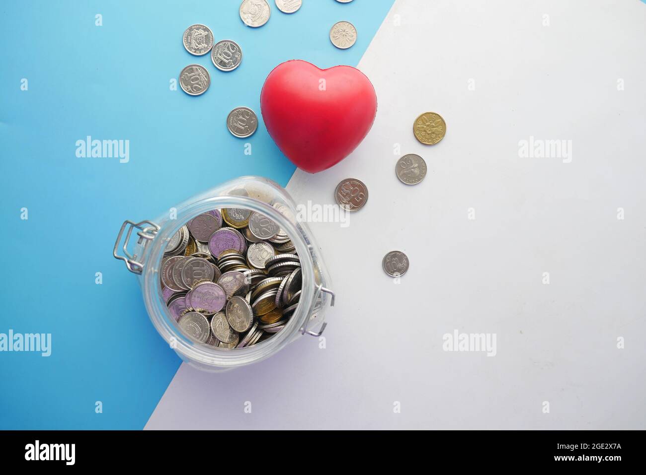 One Cent Coin Making A Red Heart Stock Photo - Download Image Now - Heart  Shape, Coin, Cut Out - iStock