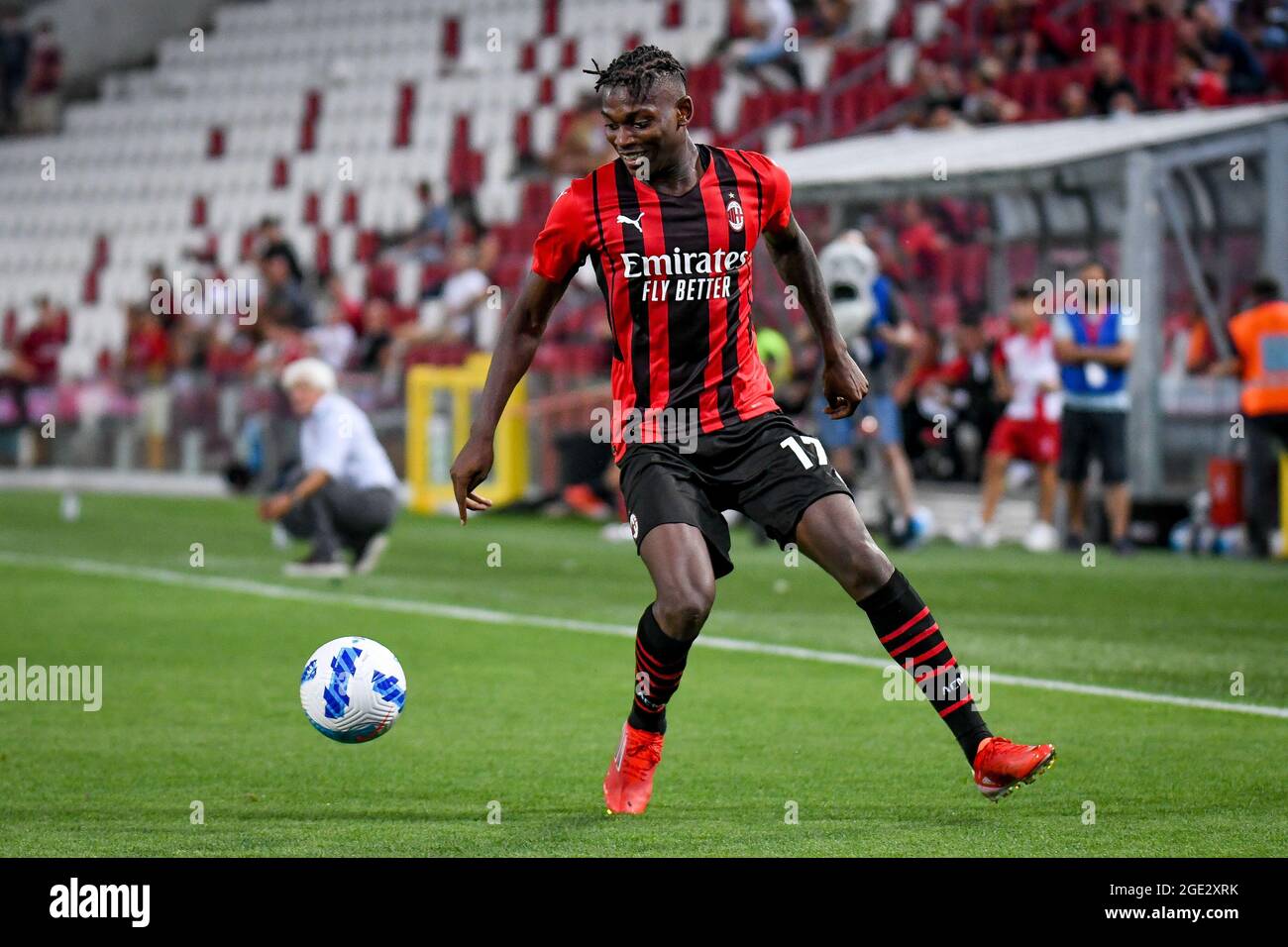 Rafael Leao (Milan) portrait in action during AC Milan vs Panathinaikos FC, friendly football match, Trieste, Ita - Photo .LiveMedia/Ettore Griffoni Stock Photo - Alamy
