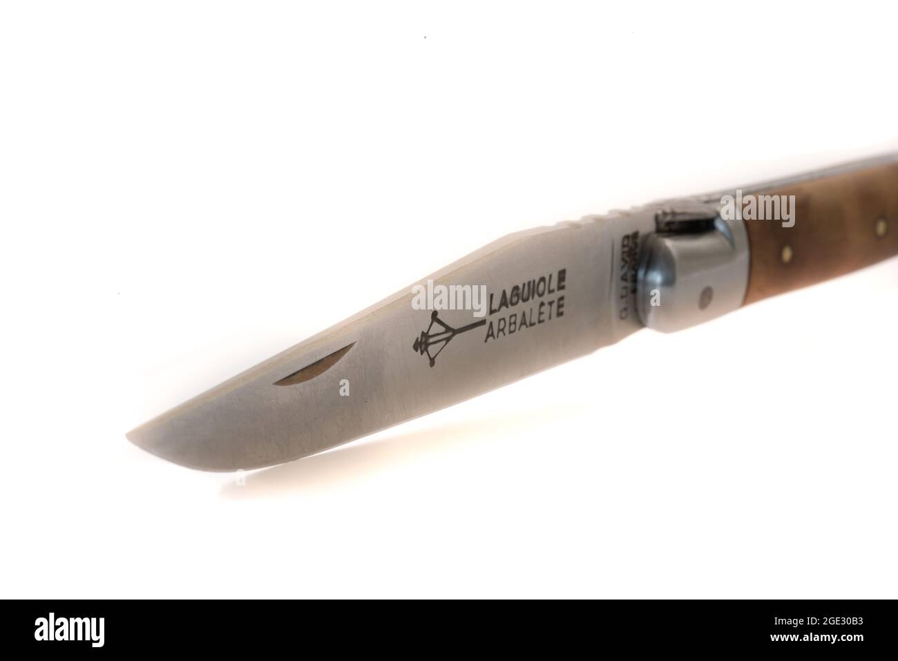 Original handmade knives by Laguiole from France. Isolated on a white