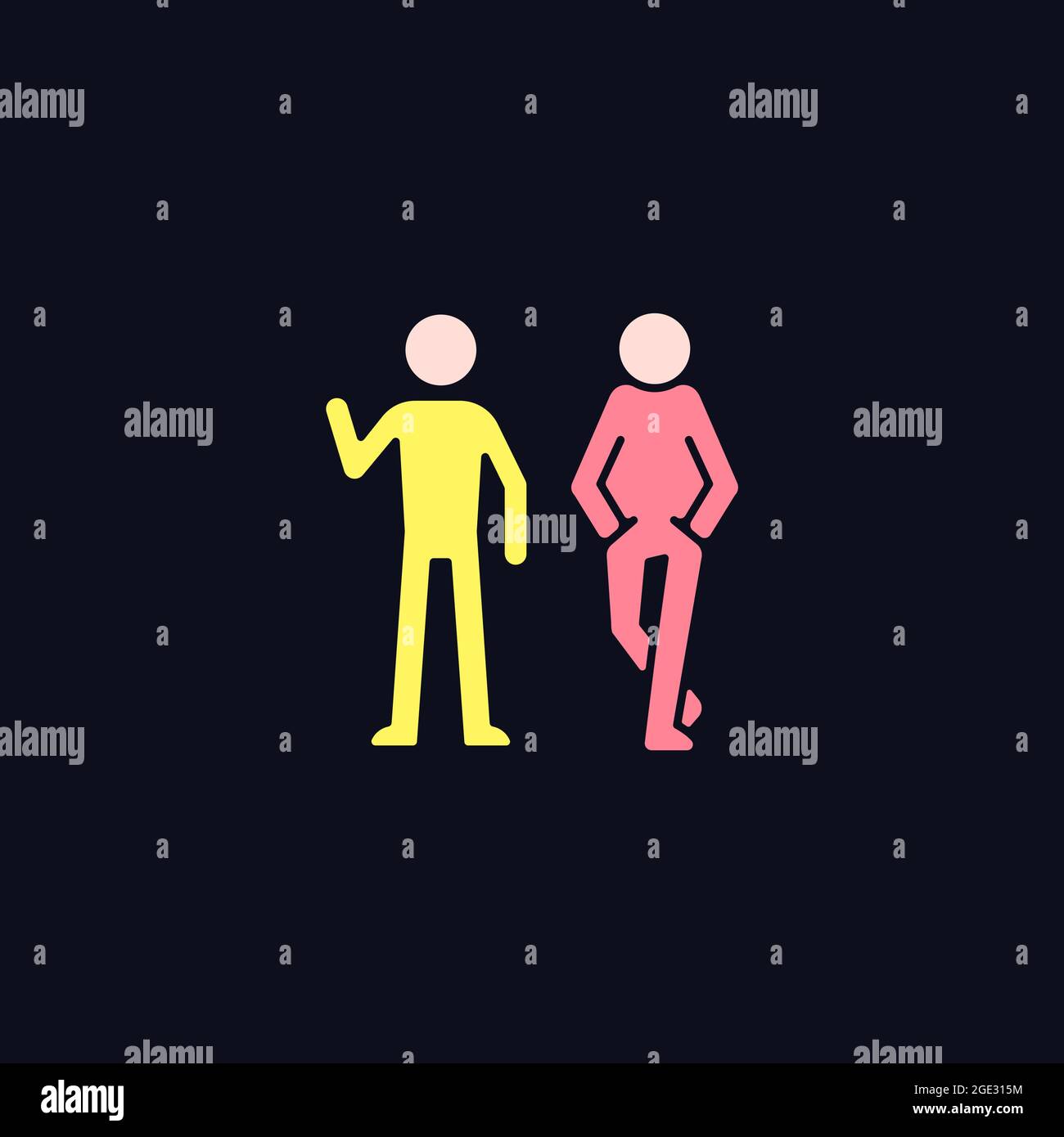 Posture in communication RGB color icon for dark theme Stock Vector ...