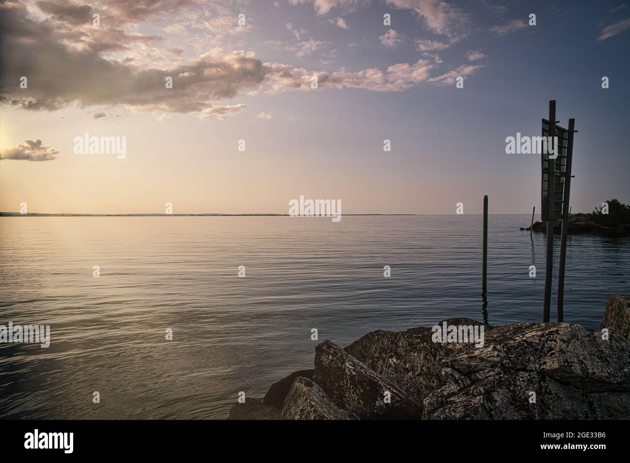 the second largest lake on Lake Vättern in Sweden. Impressively large ...