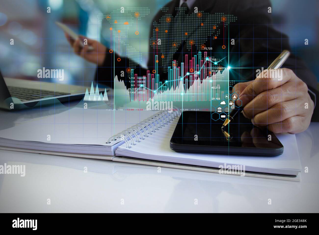 Stock market or forex trading graph and candlestick chart suitable for ...