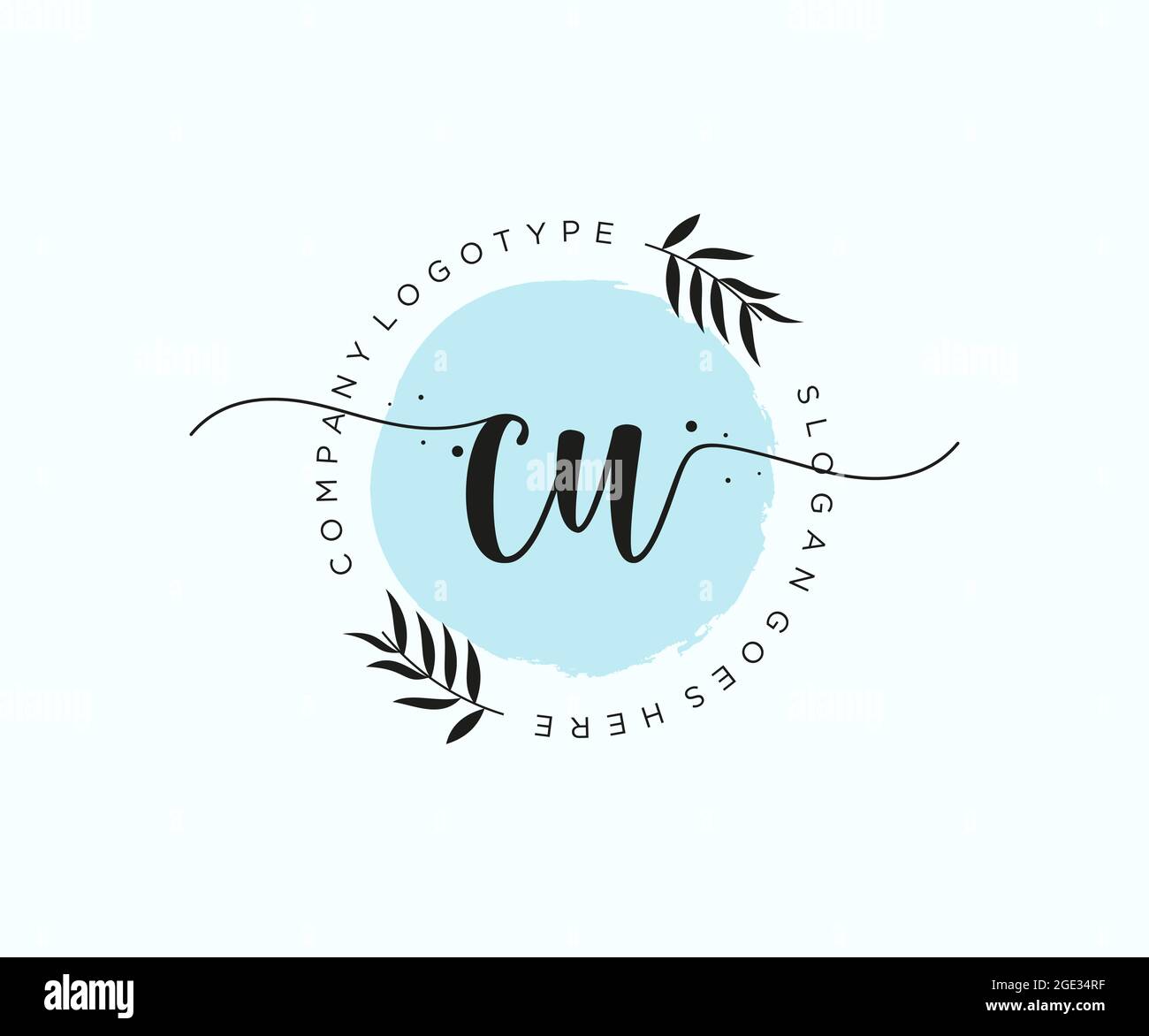 CU Feminine logo beauty monogram and elegant logo design, handwriting ...