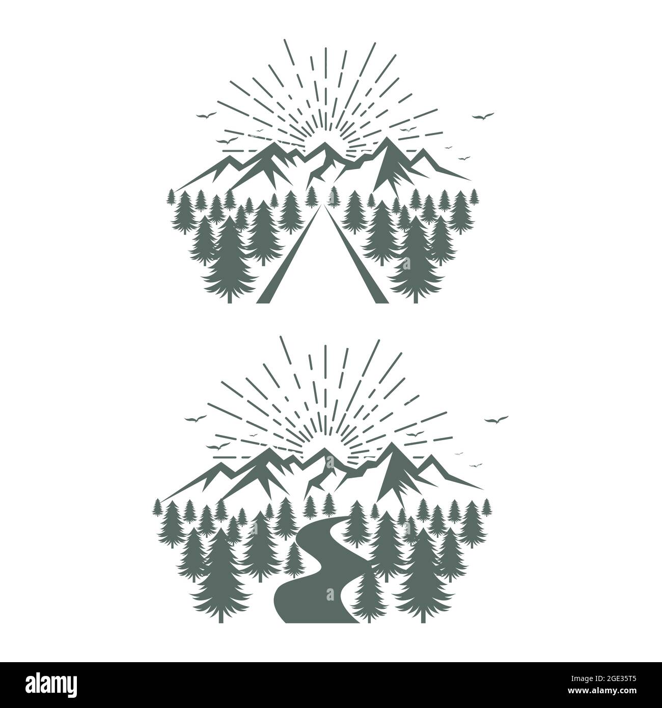 Mountain icon Logo Template Vector illustration design Stock Vector ...