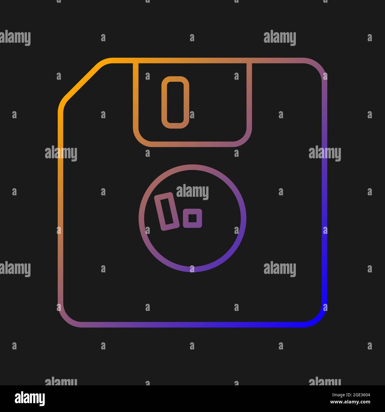 Diskette gradient vector icon for dark theme Stock Vector