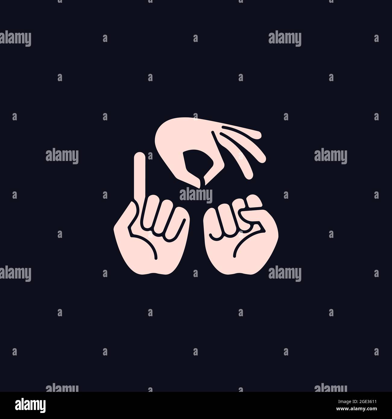 Gestures in communication RGB color icon for dark theme Stock Vector ...