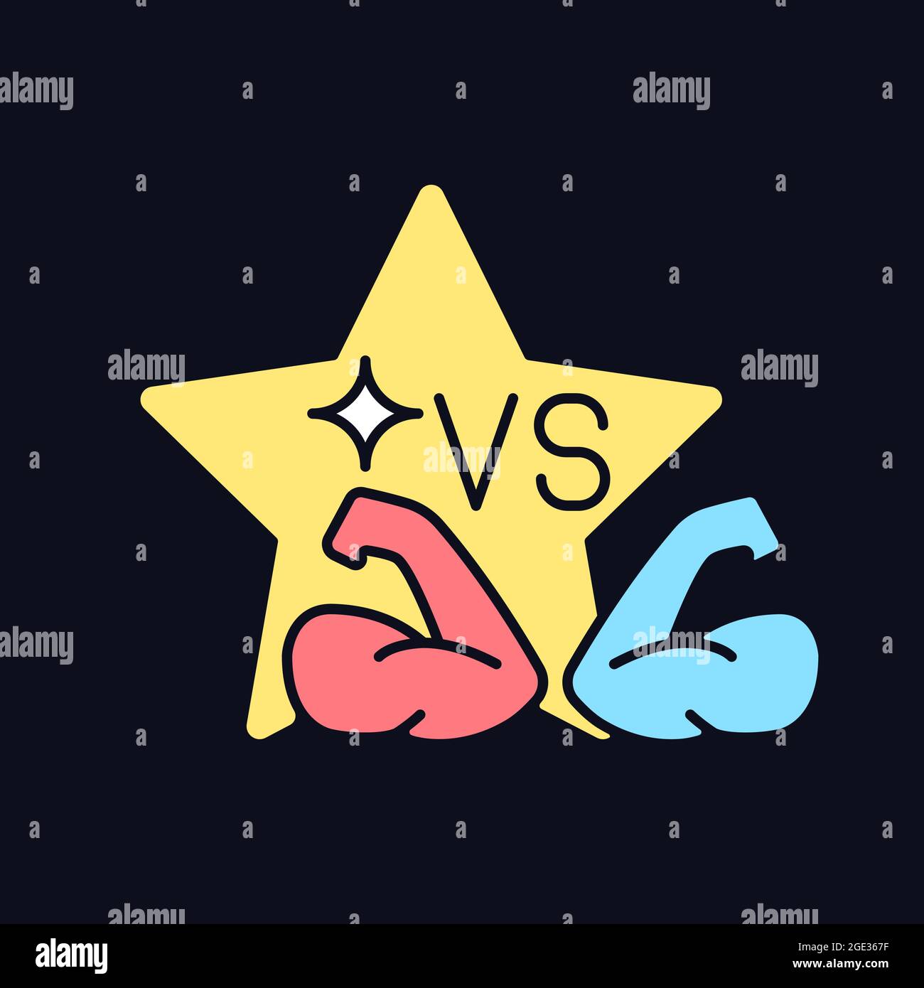 Sports competition reality show RGB color icon for dark theme Stock ...