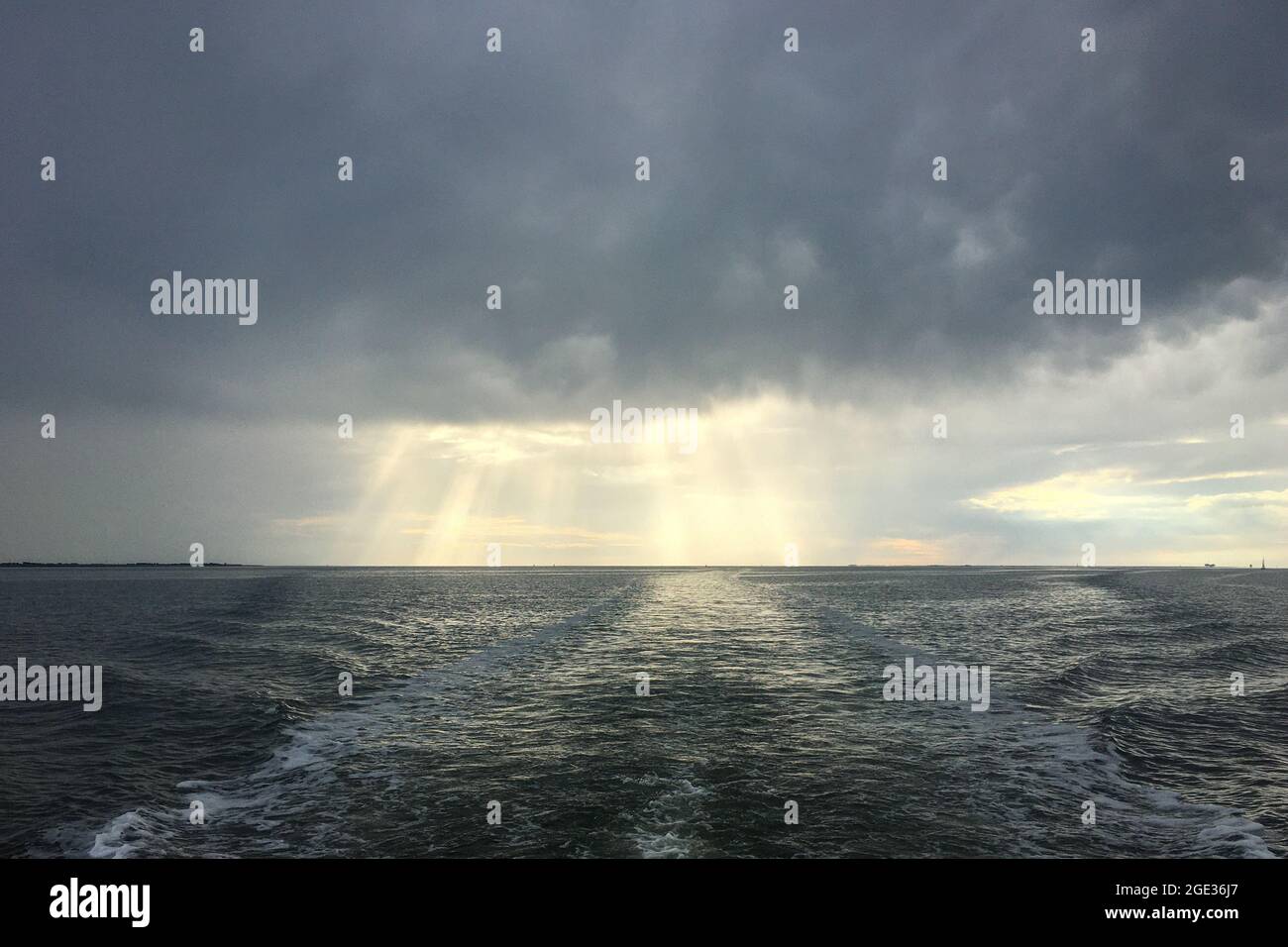 Open North Sea with a Dramatic Sky after a Rain Storm. Dark Clouds and ...