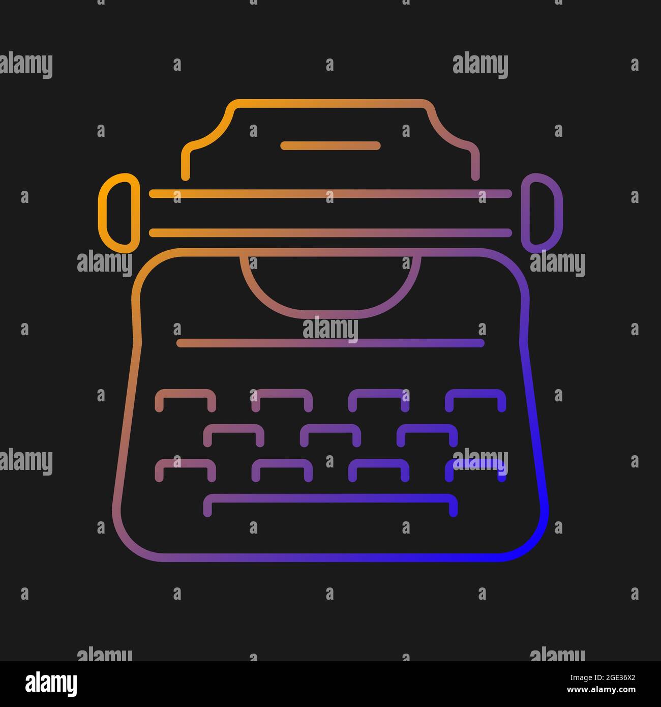 Vintage typewriter gradient vector icon for dark theme Stock Vector ...