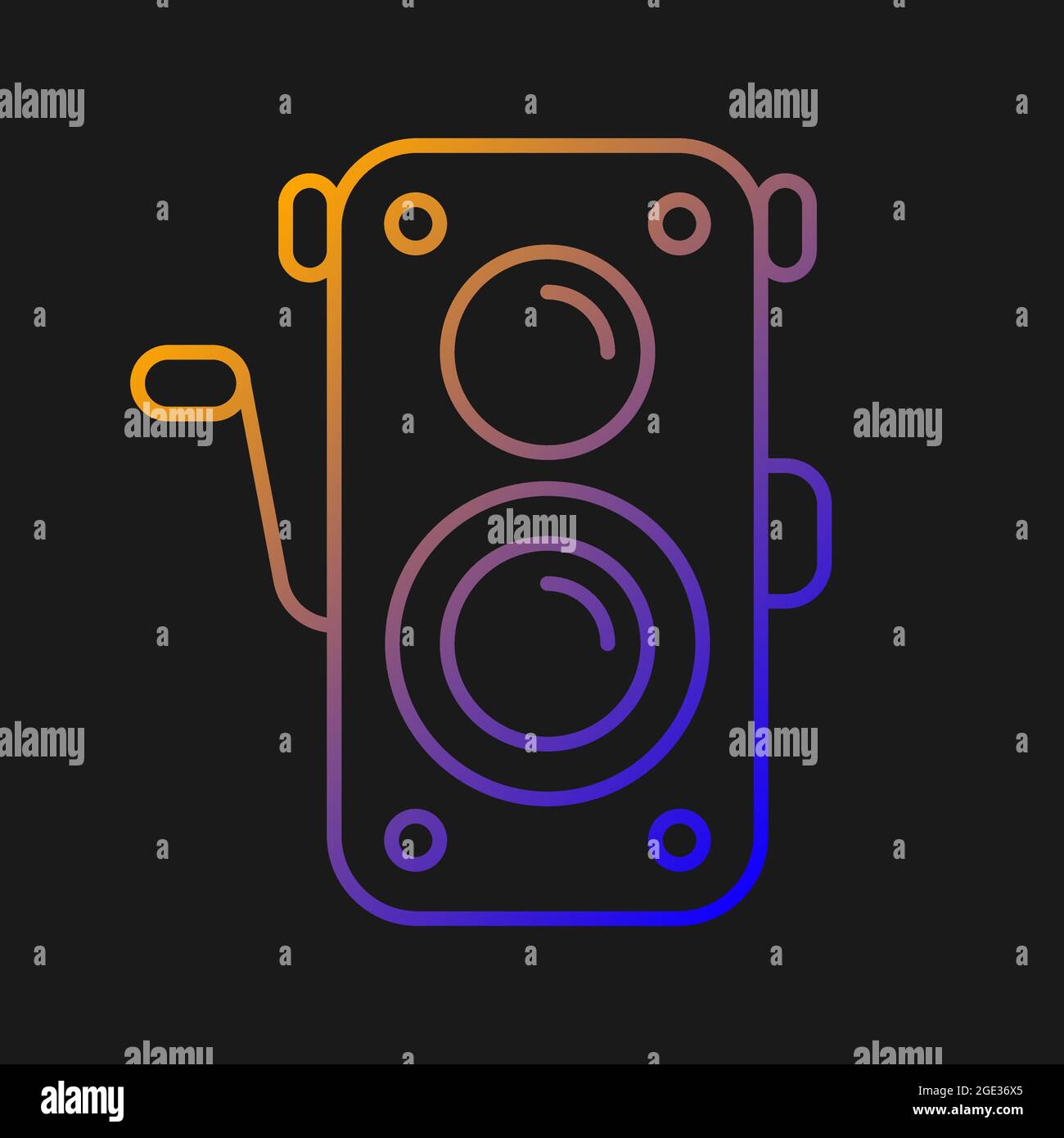 Old photo camera gradient vector icon for dark theme Stock Vector