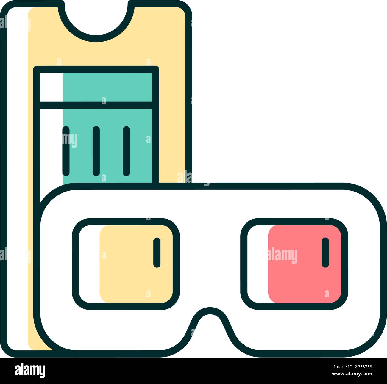 Vintage 3D cinema glasses RGB color icon Stock Vector Image & Art - Alamy