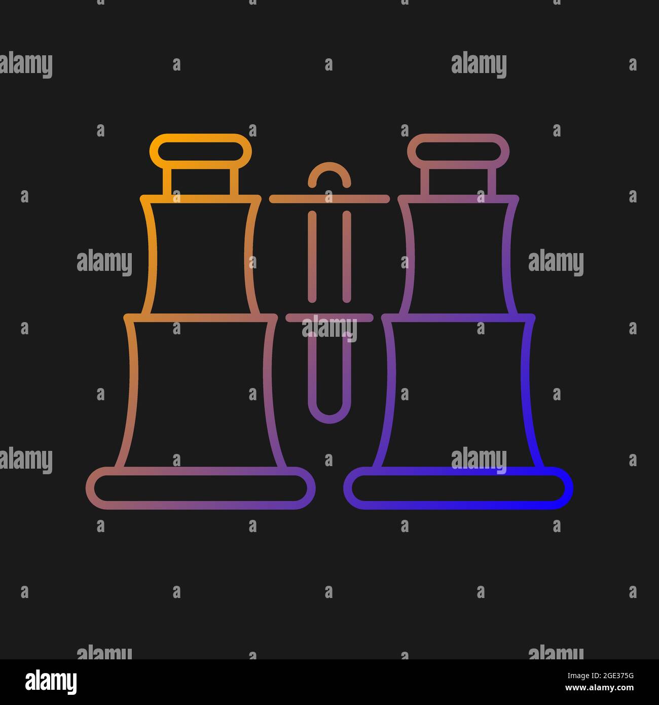 Collectible binoculars gradient vector icon for dark theme Stock Vector