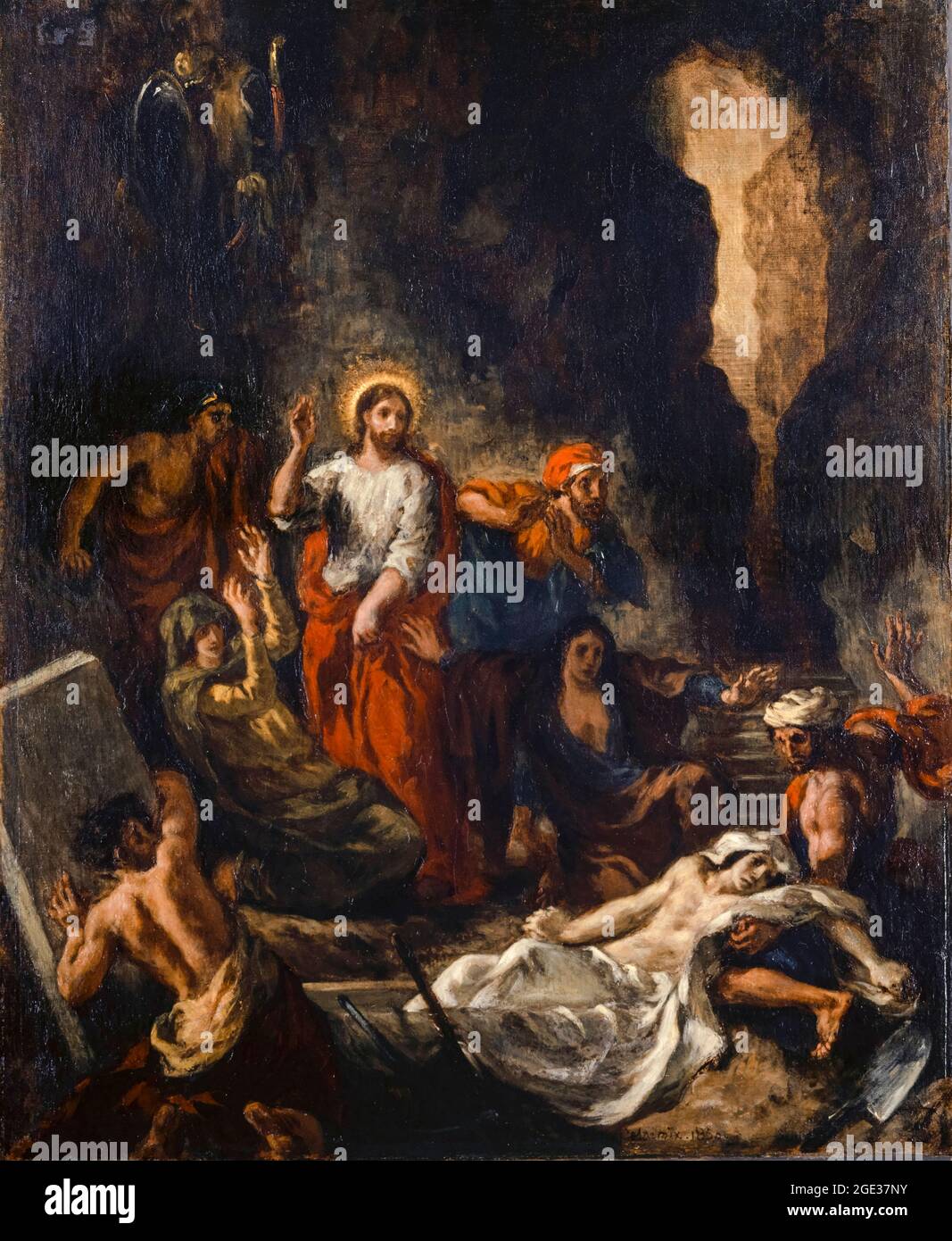 The Resurrection of Lazarus, painting by Eugene Delacroix, 1850 Stock Photo