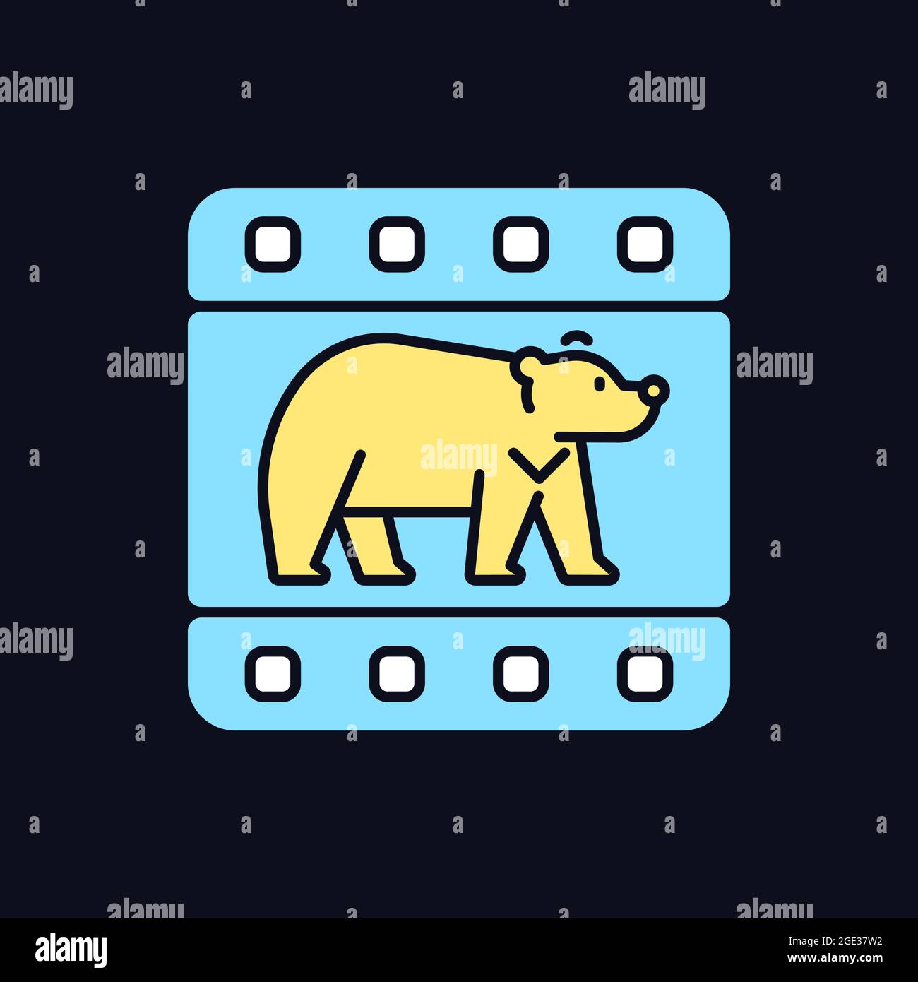 Wildlife documentary RGB color icon for dark theme Stock Vector Image ...