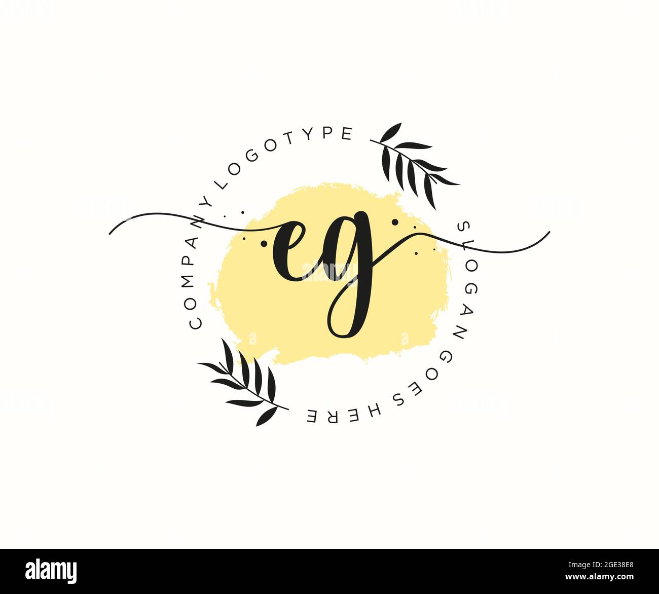 Initial Beauty Monogram Elegant Logo Design Handwriting Logo