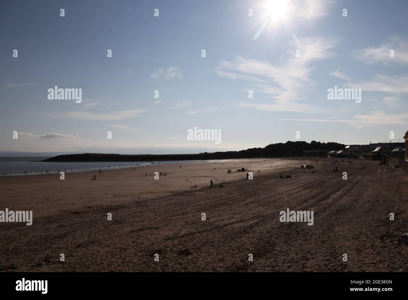 Sunset Dusk, Looking West Out At Whitmore Bay Beach, Barry Island, Vale ...