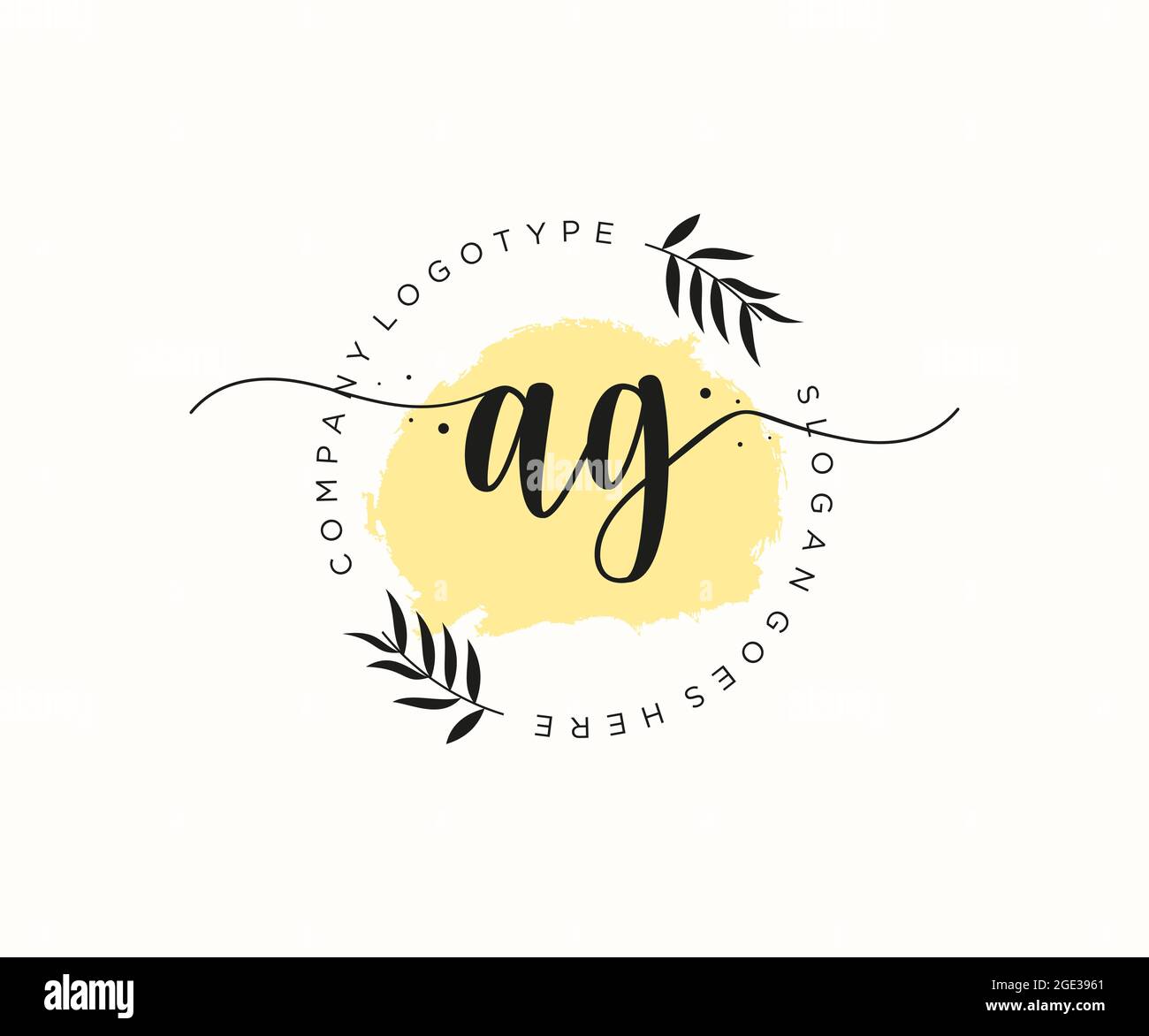 Ag Feminine Logo Beauty Monogram And Elegant Logo Design Handwriting Logo Of Initial Signature Wedding Fashion Floral And Botanical With Creative Stock Vector Image Art Alamy