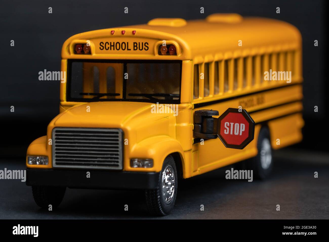 School bus model with stop sign. Do not pass the school bus Stock Photo ...