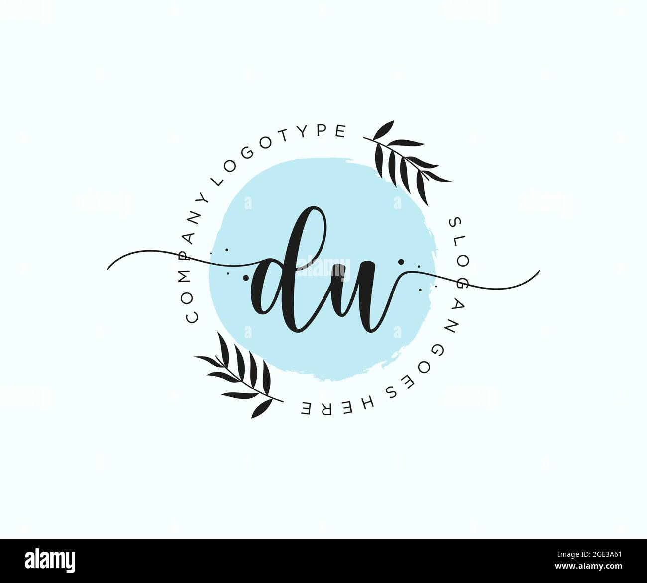 DU Feminine logo beauty monogram and elegant logo design, handwriting ...