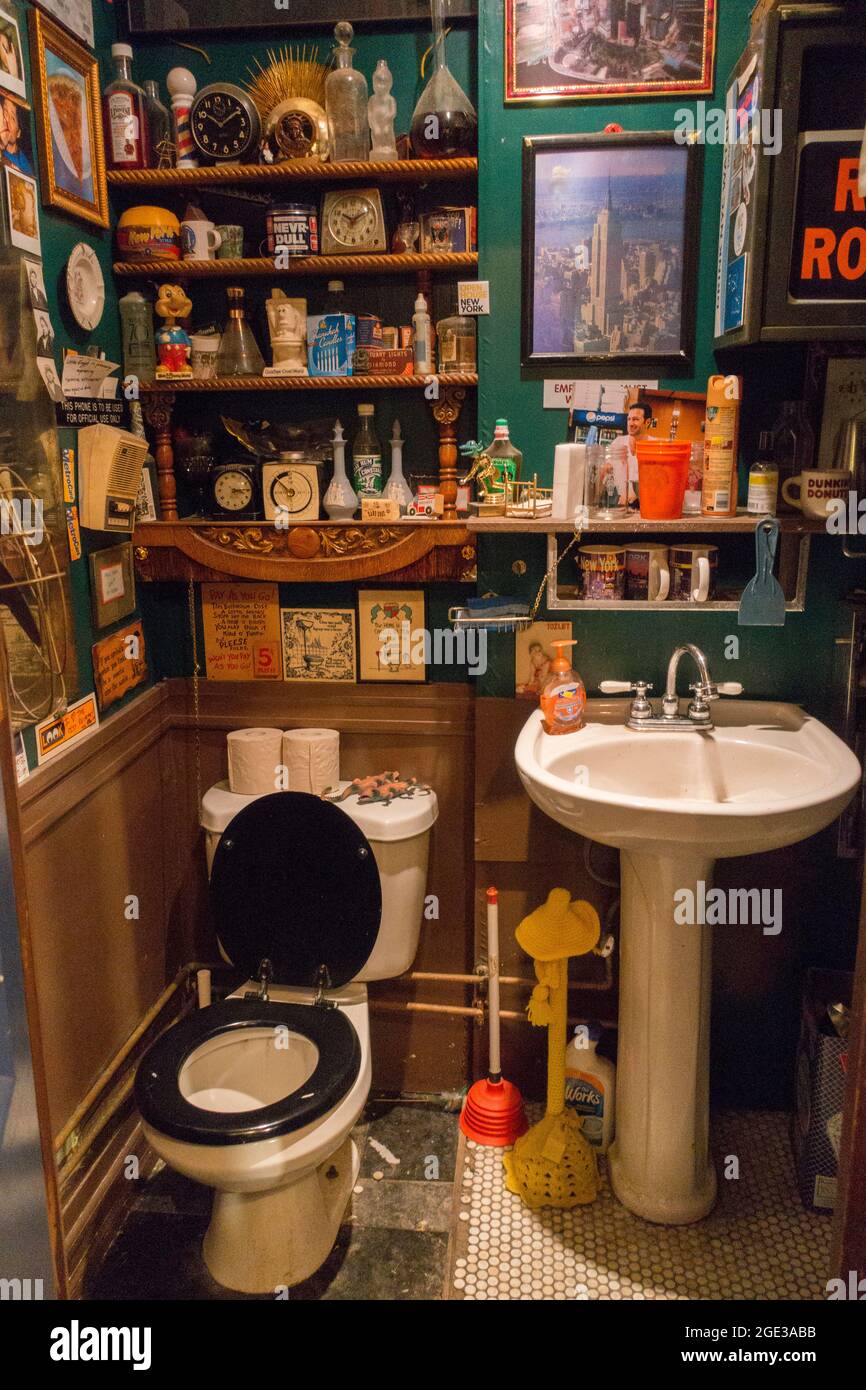 tiny bathroom in Manhattan NYC Stock Photo