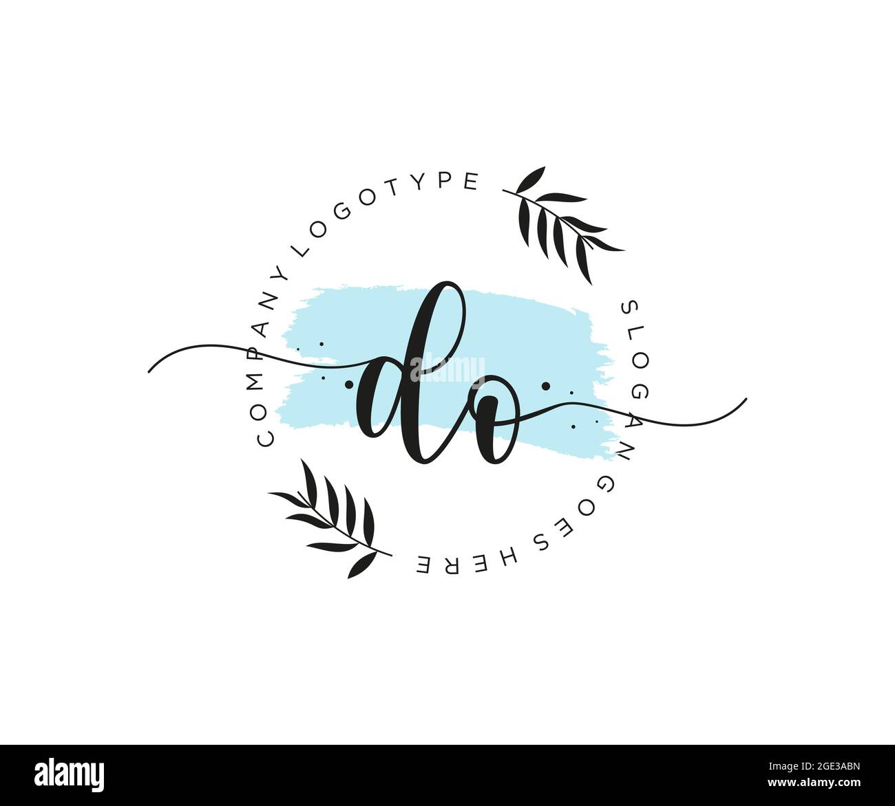 DO Feminine logo beauty monogram and elegant logo design, handwriting ...