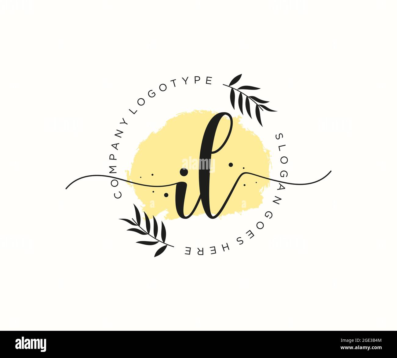 IL Feminine logo beauty monogram and elegant logo design, handwriting ...