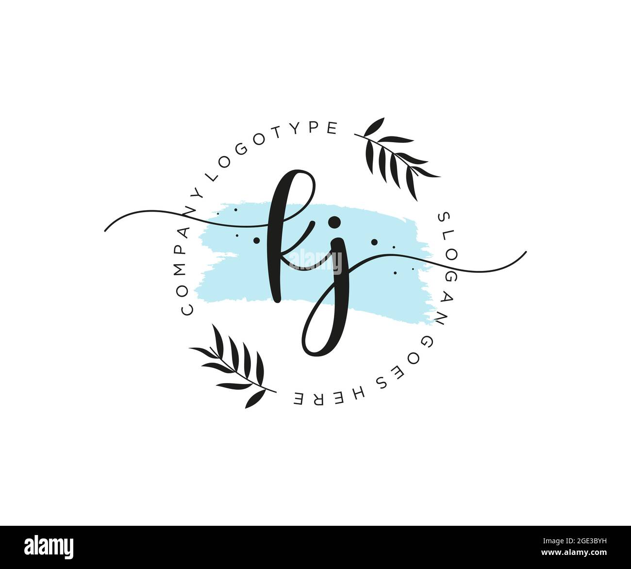 KJ Feminine logo beauty monogram and elegant logo design, handwriting ...