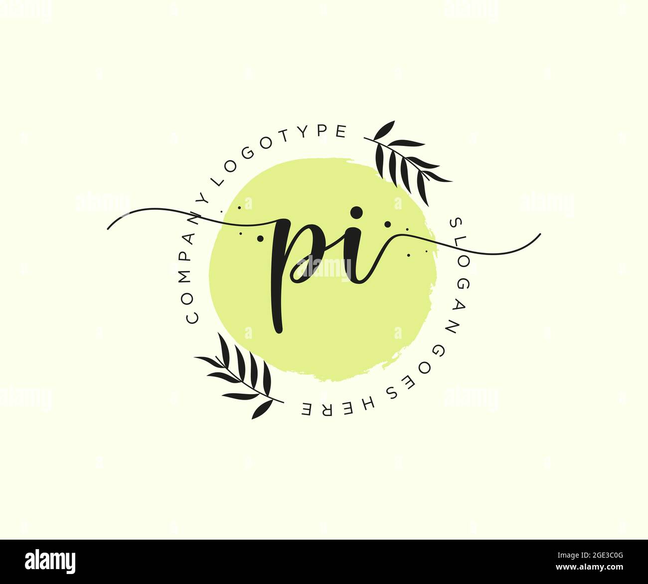 PI Feminine logo beauty monogram and elegant logo design, handwriting ...