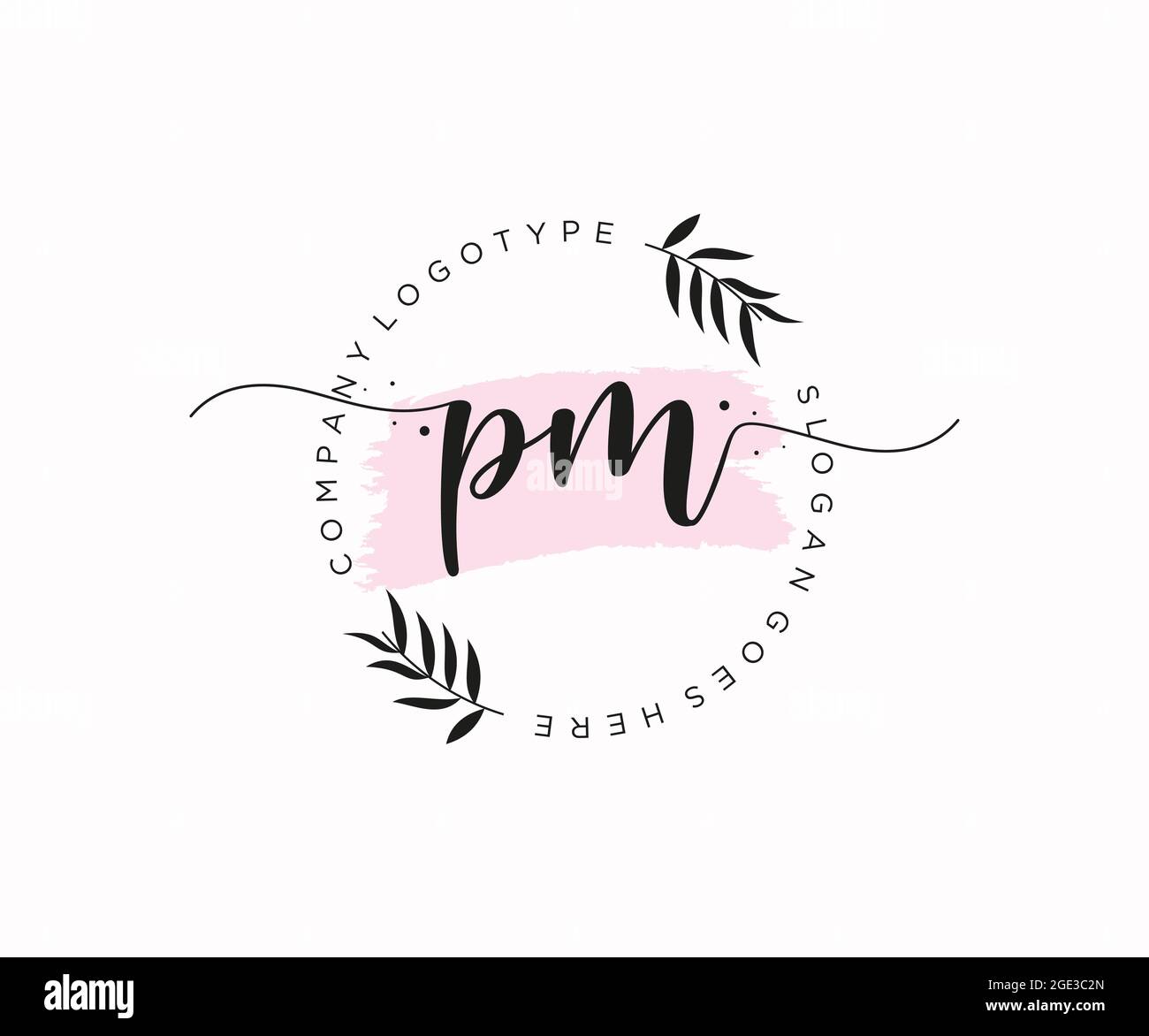 PM Feminine logo beauty monogram and elegant logo design