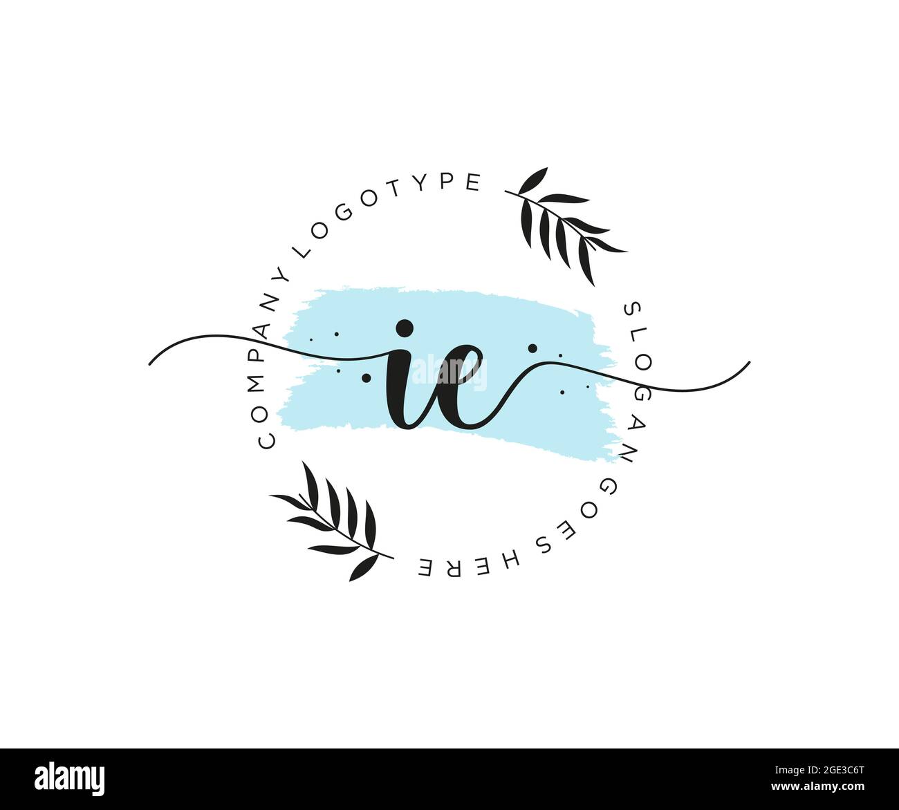 IE Feminine logo beauty monogram and elegant logo design, handwriting ...