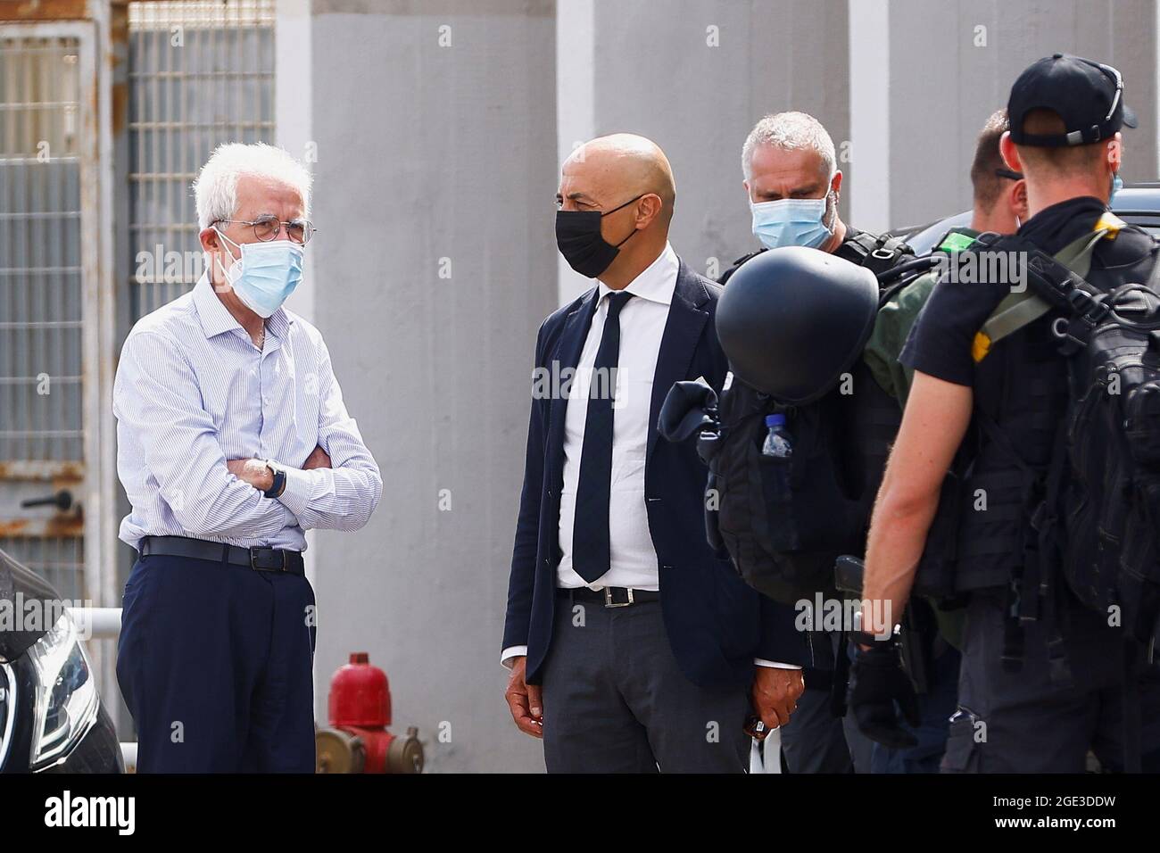 Vittorio Sandalli, Italian Ambassador to Afghanistan, stands outside  Fiumicino airport on his return to Italy after